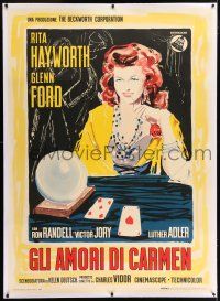 6r145 LOVES OF CARMEN linen Italian 1p R60 cool different art of sexy Rita Hayworth & crystal ball!