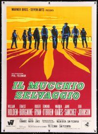 6r168 WILD BUNCH linen Italian 1p R70s Sam Peckinpah cowboy classic, great different dayglo art!
