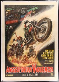 6r113 HELL'S ANGELS '69 linen Italian 2p '70 different art of biker gang that rocked Las Vegas!
