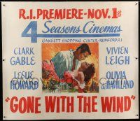 6r004 GONE WITH THE WIND linen 51x58 special R70s Terpning art of Gable & Leigh over burning Atlanta