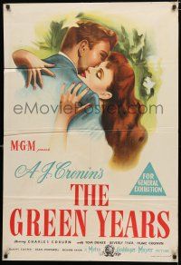 6s727 GREEN YEARS Aust 1sh '46 stone litho of Tom Drake & Beverly Tyler, from A.J. Cronin novel!
