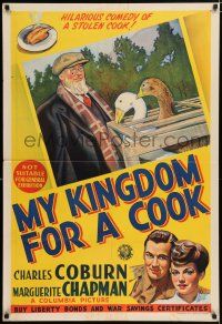 6s745 MY KINGDOM FOR A COOK Aust 1sh '43 Charles Coburn, Marguerite Chapman, Bill Carter!