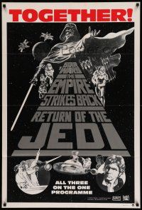 6s754 STAR WARS TRILOGY Aust 1sh '83 George Lucas, Empire Strikes Back, Return of the Jedi!