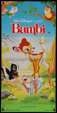6s774 BAMBI Aust daybill R91 Walt Disney cartoon deer classic, great art with Thumper & Flower!