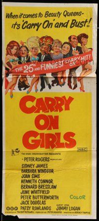 6s798 CARRY ON GIRLS Aust daybill '73 English sex, the 25th and funniest Carry On hit!