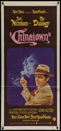 6s805 CHINATOWN Aust daybill '75 art of Jack Nicholson & Faye Dunaway, Roman Polanski classic!