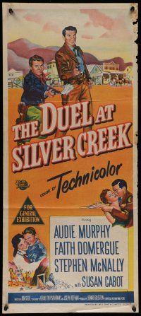 6s822 DUEL AT SILVER CREEK Aust daybill '52 Audie Murphy & Stephen McNally dared the outlaw guns!