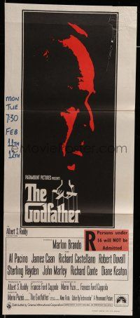 6s842 GODFATHER Aust daybill '72 Marlon Brando & Al Pacino in Francis Ford Coppola crime classic!