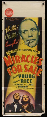 6s898 MIRACLES FOR SALE long Aust daybill '39 Robert Young, Florence Rice, directed by Tod Browning