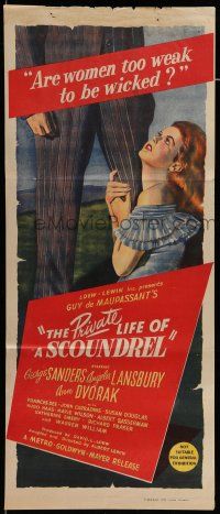 6s925 PRIVATE AFFAIRS OF BEL AMI Aust daybill '47 Angela Lansbury loves scoundrel George Sanders!