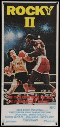 6s941 ROCKY II Aust daybill '79 best image of Sylvester Stallone & Carl Weathers fighting in ring!