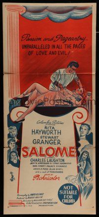 6s942 SALOME Aust daybill R50s art of sexy reclining Rita Hayworth romanced by Stewart Granger!