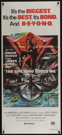 6s955 SPY WHO LOVED ME Aust daybill '77 Roger Moore as James Bond 007 by Bob Peak!
