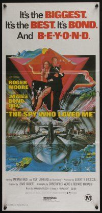 6s956 SPY WHO LOVED ME Aust daybill R80s great art of Roger Moore as James Bond 007 by Bob Peak!