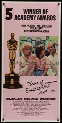 6s968 TERMS OF ENDEARMENT Aust daybill '84 great close up of Shirley MacLaine & Debra Winger!