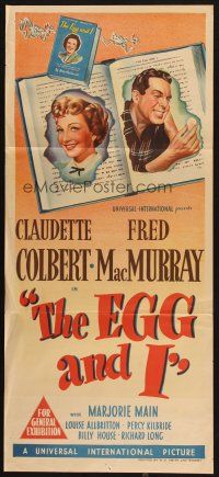 6s827 EGG & I Aust daybill '47 Claudette Colbert, MacMurray, first Ma & Pa Kettle!