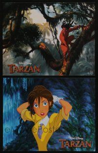 6s418 TARZAN 2 French LCs '99 cool Walt Disney jungle cartoon, Edgar Rice Burroughs story!