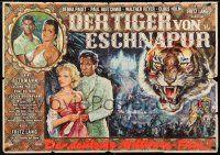 6s437 TIGER OF ESCHNAPUR German 33x47 '59 Fritz Lang, best montage art with sexy Debra Paget!