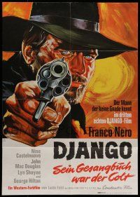 6s519 BRUTE & THE BEAST German '67 Lucio Fulci, cool art of Franco Nero pointing gun!
