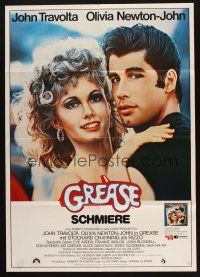 6s573 GREASE German '78 close up of John Travolta & Olivia Newton-John in a most classic musical!
