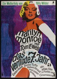 6s653 SEVEN YEAR ITCH German R66 Billy Wilder, great different sexy art of Marilyn Monroe!