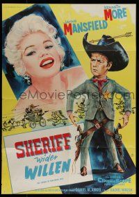 6s655 SHERIFF OF FRACTURED JAW German '59 sexy burlesque Jayne Mansfield, sheriff Kenneth More!
