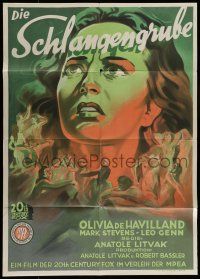 6s661 SNAKE PIT German '50 incredible different artwork of mental patient Olivia de Havilland!