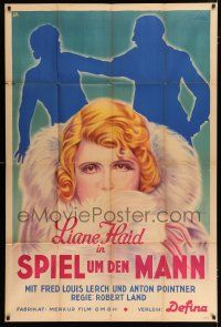6s424 SPIEL UM DEN MANN German 38x56 '29 art of pretty Liane Haid between men fighting over her!