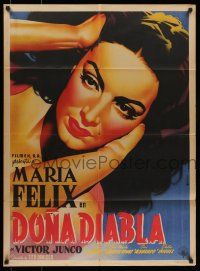 6s101 DONA DIABLA Mexican poster '50 amazing super close up Espert art Maria Felix!