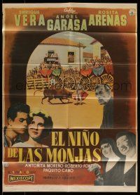 6s113 EL NINO DE LAS MONJAS Mexican poster '59 Enrique Vera, cool image of bullfight!