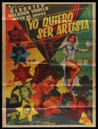 6s154 QUIERO SER ARTISTA Mexican poster '58 I Want To Be an Artist & have sexy women pose!