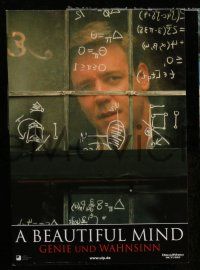 6s465 BEAUTIFUL MIND 8 German LCs '01 Ron Howard directed, paranoid-schizophrenic Russell Crowe!
