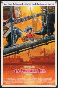 6t018 AMERICAN TAIL style A 1sh '86 Steven Spielberg, Don Bluth, art of Fievel the mouse by Struzan