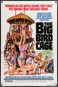 6t036 BIG BIRD CAGE 1sh '72 Pam Grier, Roger Corman, classic chained women art by Joe Smith!