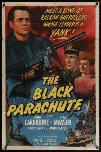 6t044 BLACK PARACHUTE 1sh '44 Larry Parks chutes his way to a life & death scoop in the Balkans!