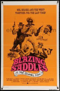 6t045 BLAZING SADDLES int'l 1sh '74 classic Mel Brooks western, Gene Wilder & Cleavon Little!