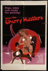 6t082 CHERRY HUSTLERS 1sh '77 incredibly sexy artwork, ripe, juicy and ready for picking!
