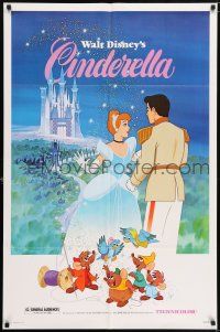 6t090 CINDERELLA 1sh R81 Walt Disney classic romantic cartoon, image of prince & mice!