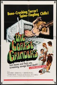 6t102 CORPSE GRINDERS 1sh '71 Ted V. Mikels, most gruesome bone-crushing horror artwork!