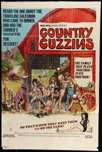6t104 COUNTRY CUZZINS 1sh '70 sexploitation, a family that plays together stays together!