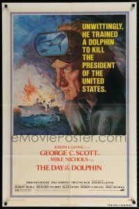 6t118 DAY OF THE DOLPHIN style C 1sh '73 George C. Scott, Mike Nichols, dolphin assassin!