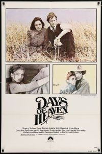 6t120 DAYS OF HEAVEN 1sh '78 Richard Gere, Brooke Adams, directed by Terrence Malick!