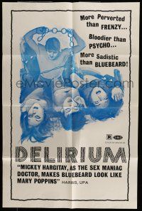 6t127 DELIRIUM 1sh '72 Delirio caldo, directed by Renato Poselli, Mickey Hargitay!