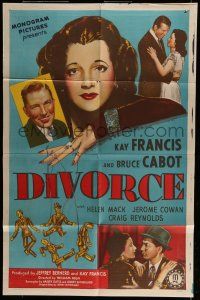 6t147 DIVORCE 1sh '45 Kay Francis with puppet grooms, Bruce Cabot, Helen Mack!