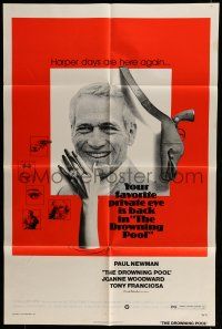 6t165 DROWNING POOL 1sh '75 cool image of Paul Newman as private eye Lew Harper!