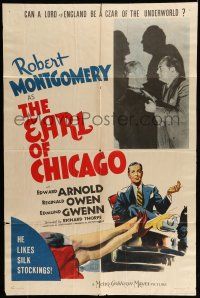 6t176 EARL OF CHICAGO style D 1sh '40 Robert Montgomery likes silk stockings!