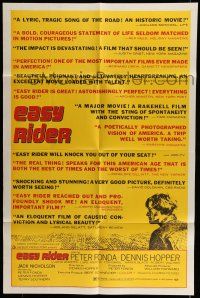 6t180 EASY RIDER style B 1sh '69 classic Dennis Hopper film, image of Peter Fonda, many reviews!
