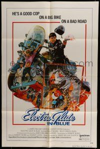 6t186 ELECTRA GLIDE IN BLUE style B 1sh '73 cool Blossom art of motorcycle cop Robert Blake!