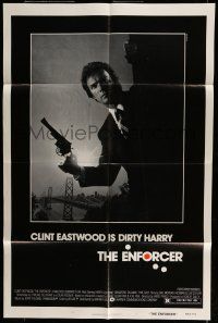 6t195 ENFORCER 1sh '76 cool different photo of Clint Eastwood as Dirty Harry by Bill Gold!