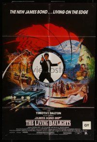 6t440 LIVING DAYLIGHTS English 1sh '87 artwork of Timothy Dalton as Bond & Maryam d'Abo w/rifle!